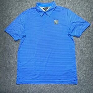 Adidas adiPure Brickyard Crossing Golf Polo Blue Stripe Men's Size‎ L Excellent